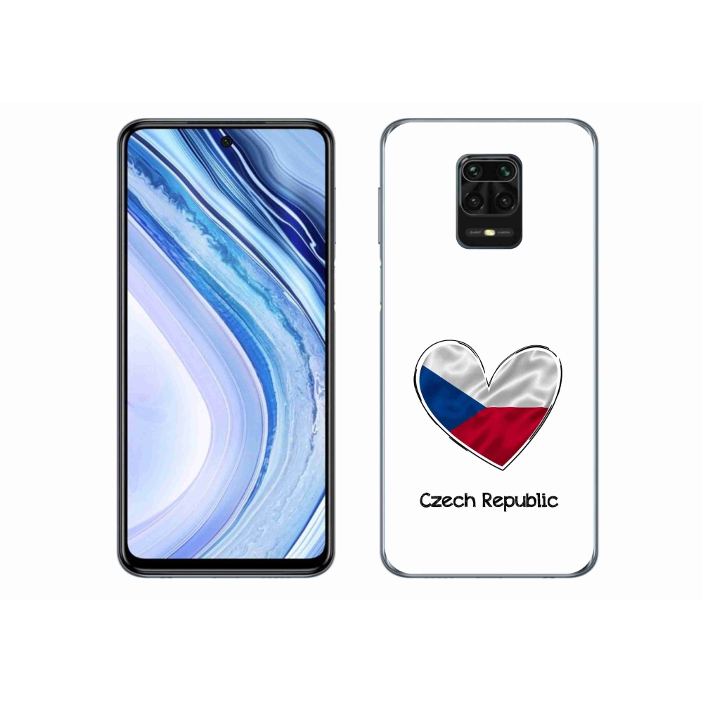 Gelový kryt mmCase na Xiaomi Redmi Note 9S - vlajka srdce bílé pozadí