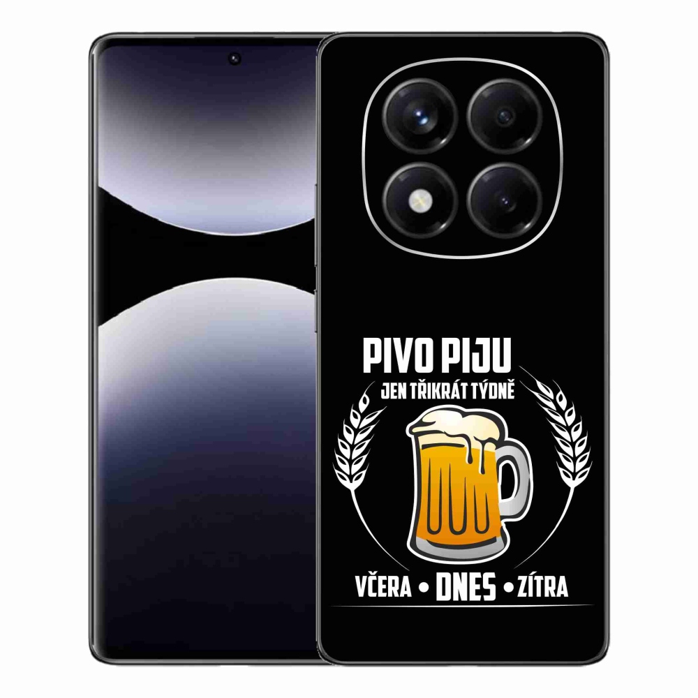 Gelový kryt mmCase na Xiaomi Redmi Note 14 Pro - pivní motiv černé pozadí
