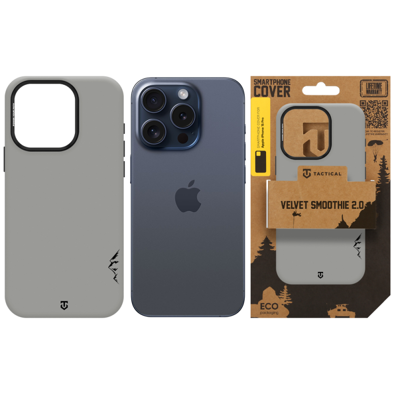 Tactical MagForce Velvet Smoothie 2.0 Kryt pro Apple iPhone 15 Pro Foggy
