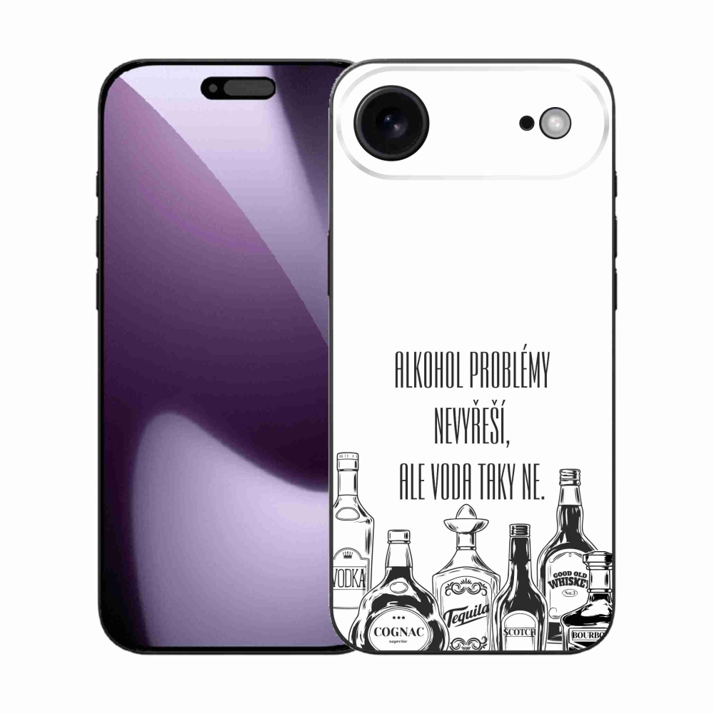 Gelový kryt mmCase na iPhone 17 Air - vtipný text bílé pozadí