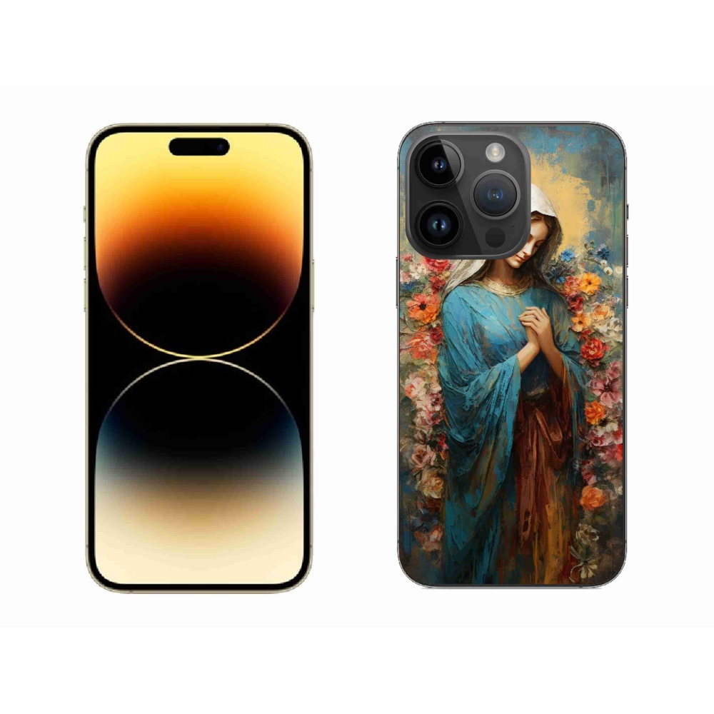 Gelový kryt mmCase na iPhone 14 Pro Max - svatá žena