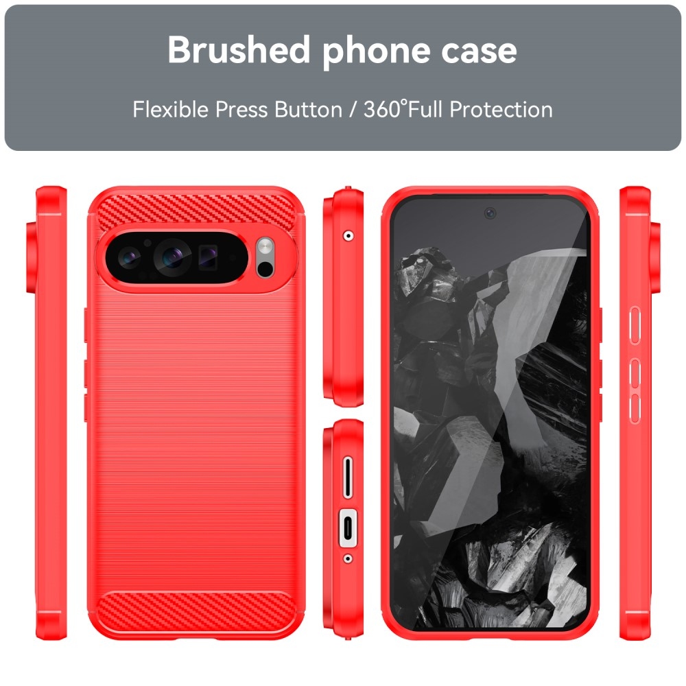 Carbon odolný gelový obal na Google Pixel 9 Pro XL - červený