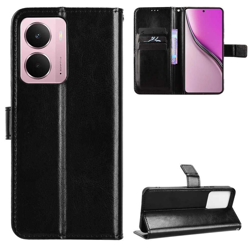 Crazy knížkové pouzdro na Realme 14 5G - černé