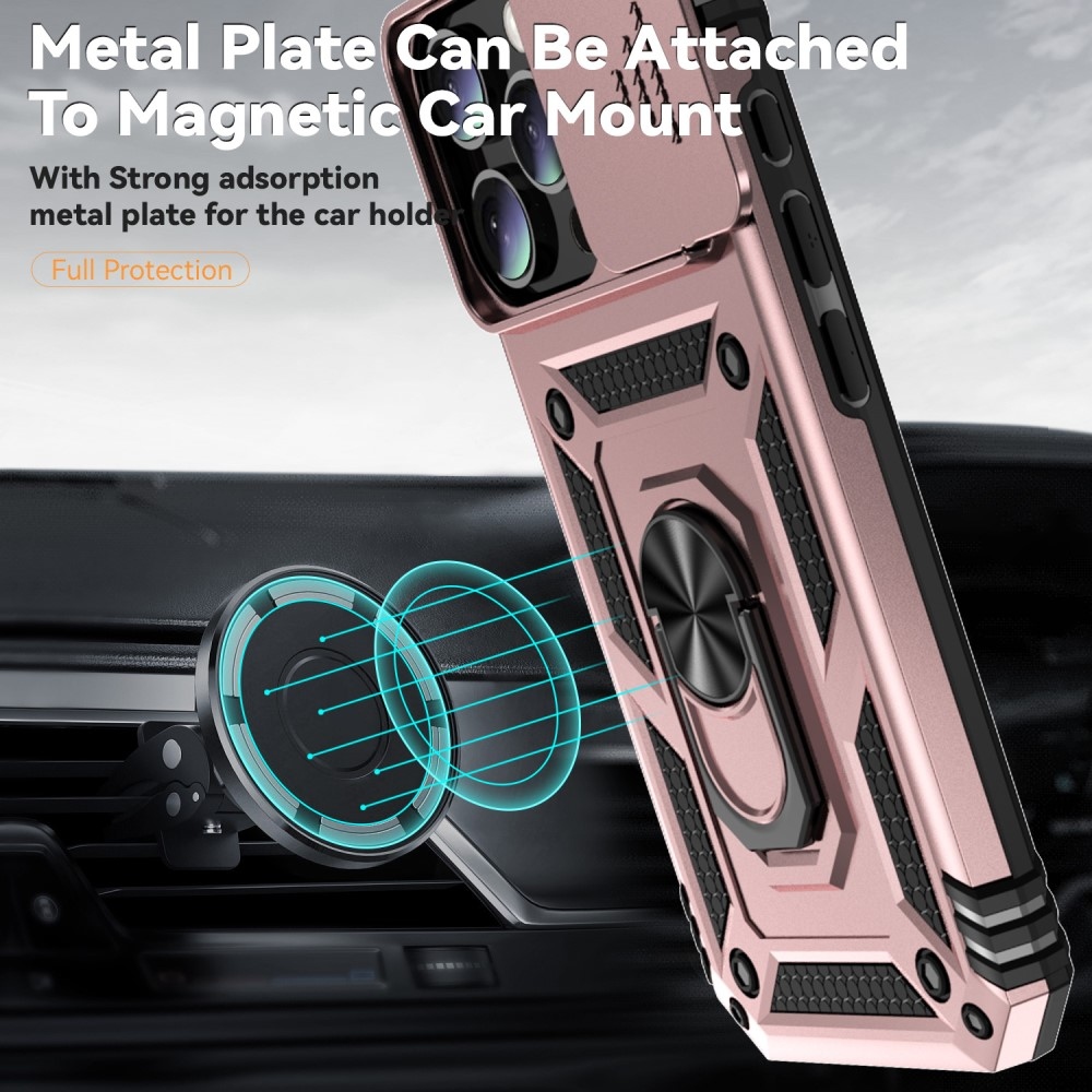 Slide odolný kryt na iPhone 16 Pro Max - růžovozlatý