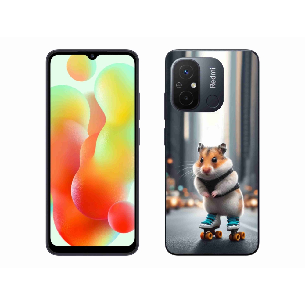 Gelový kryt mmCase na Xiaomi Redmi 12C - křeček na bruslích