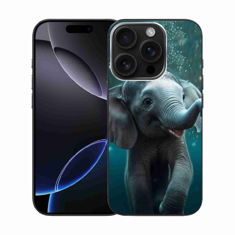 Gelový kryt mmCase na iPhone 16 Pro - slůně pod vodou