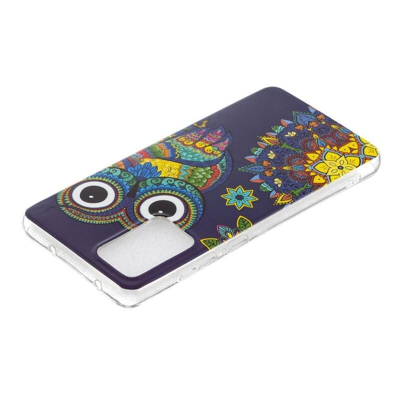 Noctilucent gelový obal na mobil Samsung Galaxy A52 5G/4G/A52s 5G - barevná sova
