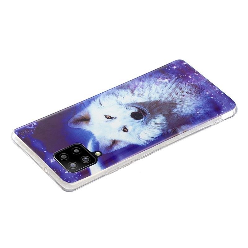 Noctilucent gelový obal pro mobil Samsung Galaxy A42 5G - usmívající se vlk