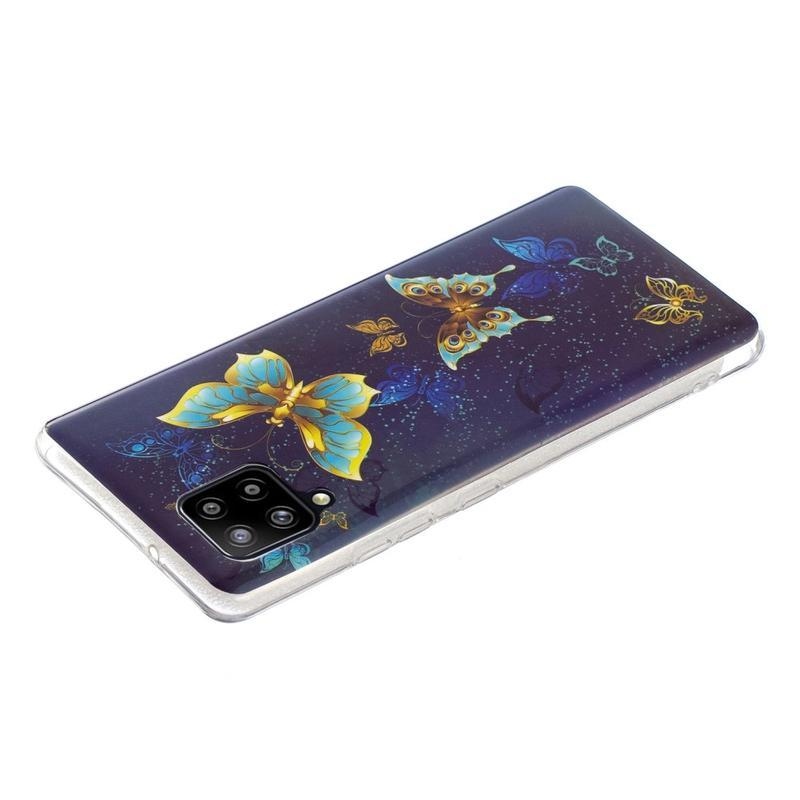 Noctilucent gelový obal pro mobil Samsung Galaxy A42 5G - zlatý motýl