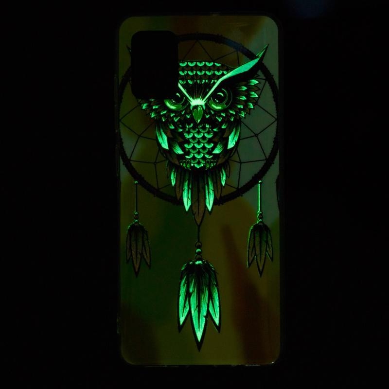 Noctilucent gelový obal pro mobil Samsung Galaxy A51 5G - lapač snů sova