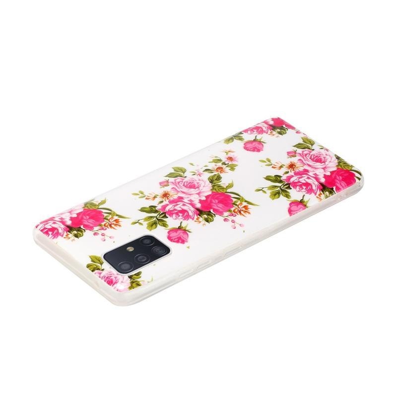 Noctilucent gelový obal pro mobil Samsung Galaxy A51 5G - rozkvetlé květy