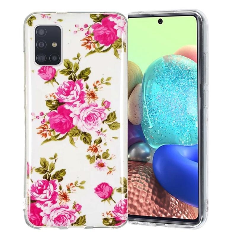 Noctilucent gelový obal pro mobil Samsung Galaxy A51 5G - rozkvetlé květy