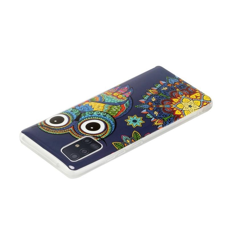 Noctilucent gelový obal pro mobil Samsung Galaxy A51 5G - sova