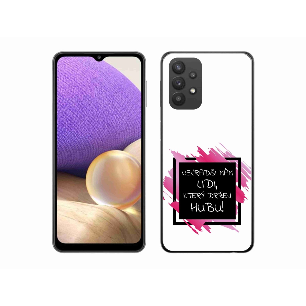 Gelový kryt mmCase na Samsung Galaxy A32 5G - vtipný text 7 černobílé pozadí