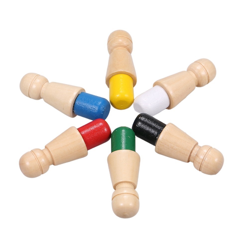 Logická dřevěná hra s barevnými kolíčky pro trénink paměti