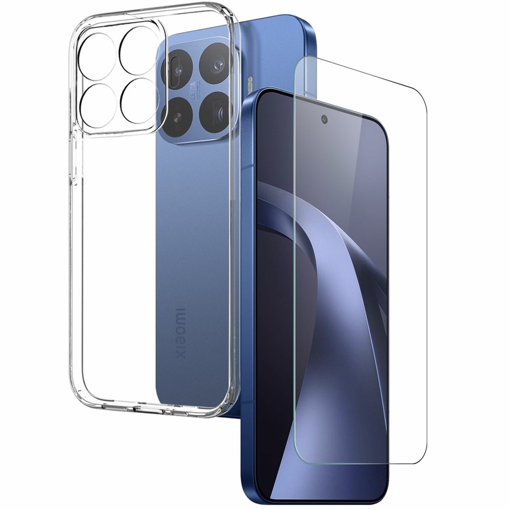 NORTHJO průhledný gelový obal + tvrzené sklo na Xiaomi 17T Pro - průhledný