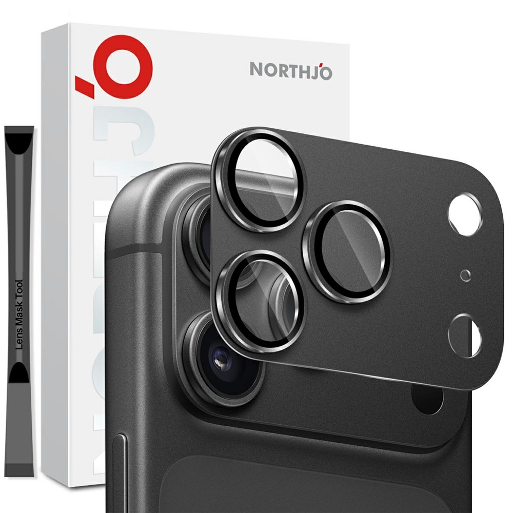 NORTHJO sklo čočky fotoaparátu na mobil iPhone 18 Pro Max - černé