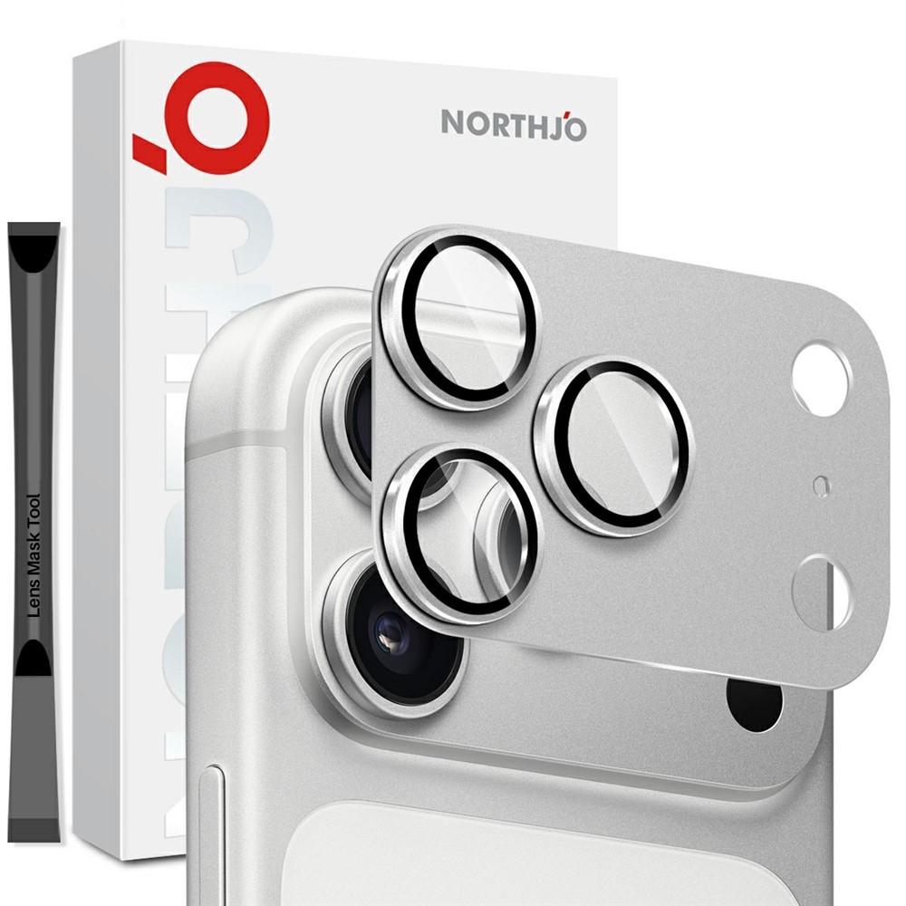 NORTHJO sklo čočky fotoaparátu na mobil iPhone 18 Pro Max - stříbrné