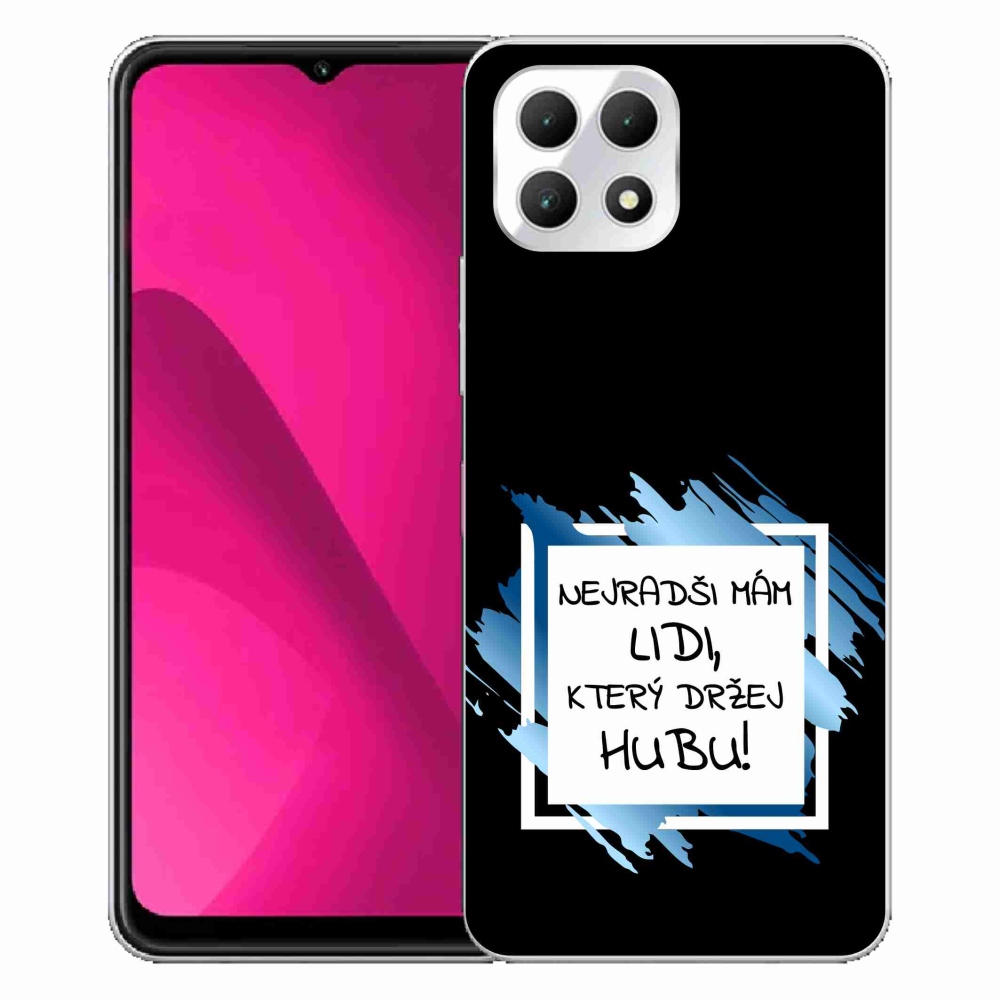 Gelový kryt mmCase na T-Mobile T Phone 2 - vtipný text 7 bíločerné pozadí