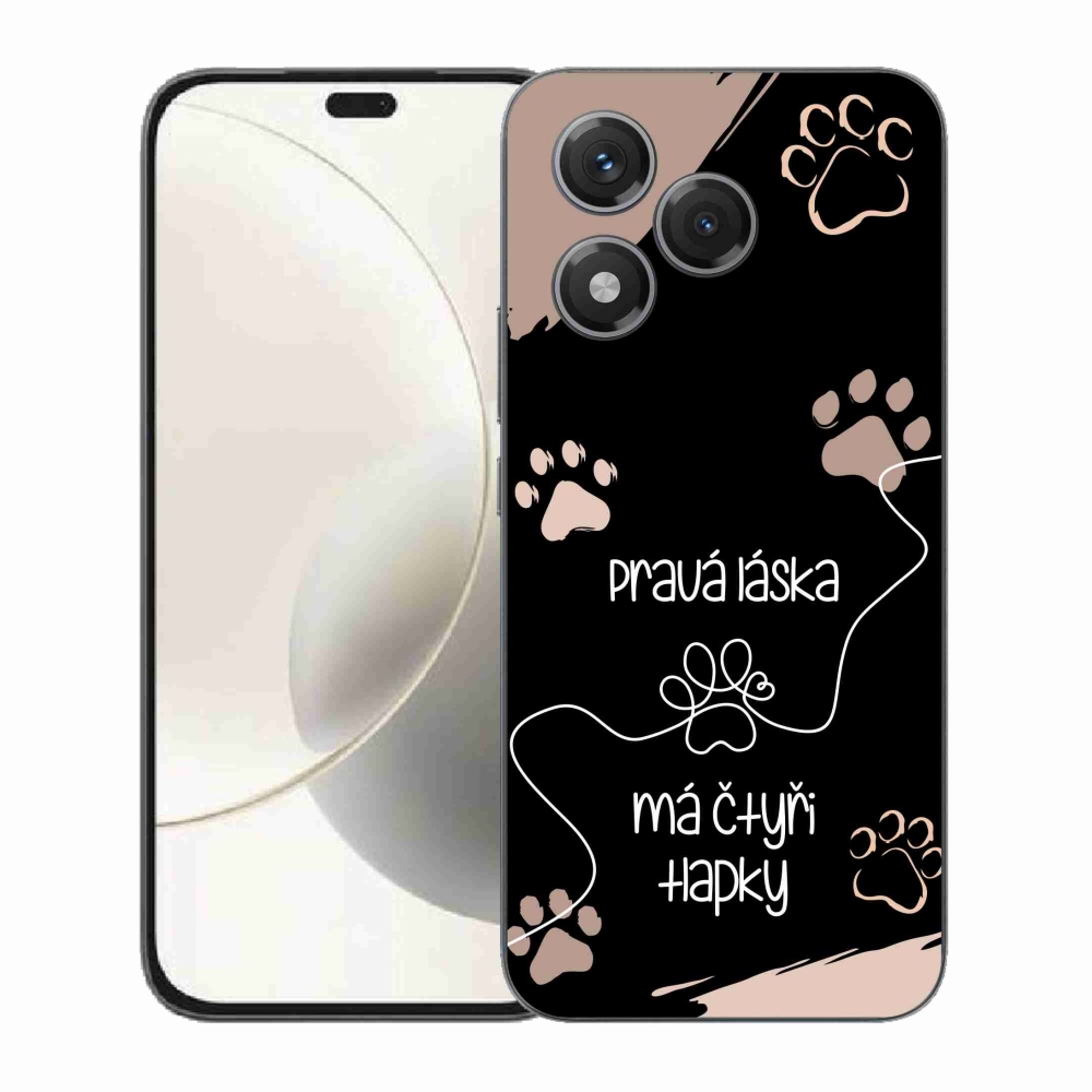 Gelový kryt mmCase na Honor 400 Lite - psí motiv 1 černé pozadí