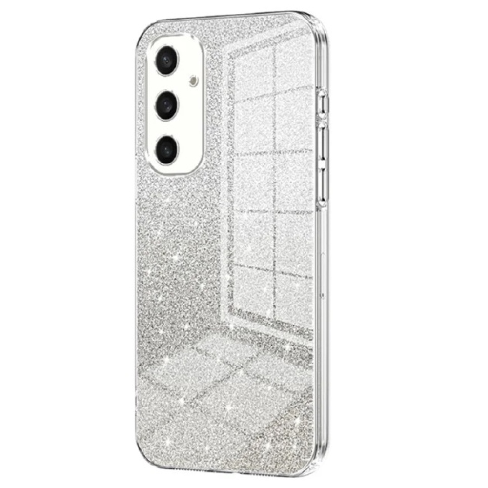 Cut gelový třpytivý obal na Samsung Galaxy S24 - průhledný