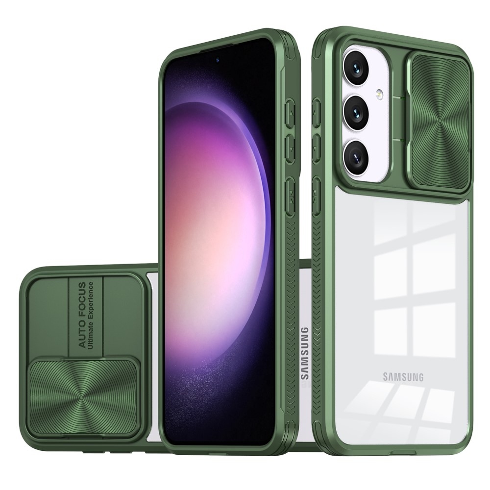 Backplate odolný kryt s krytkou fotoaparátu na Samsung Galaxy S25+ - zelený