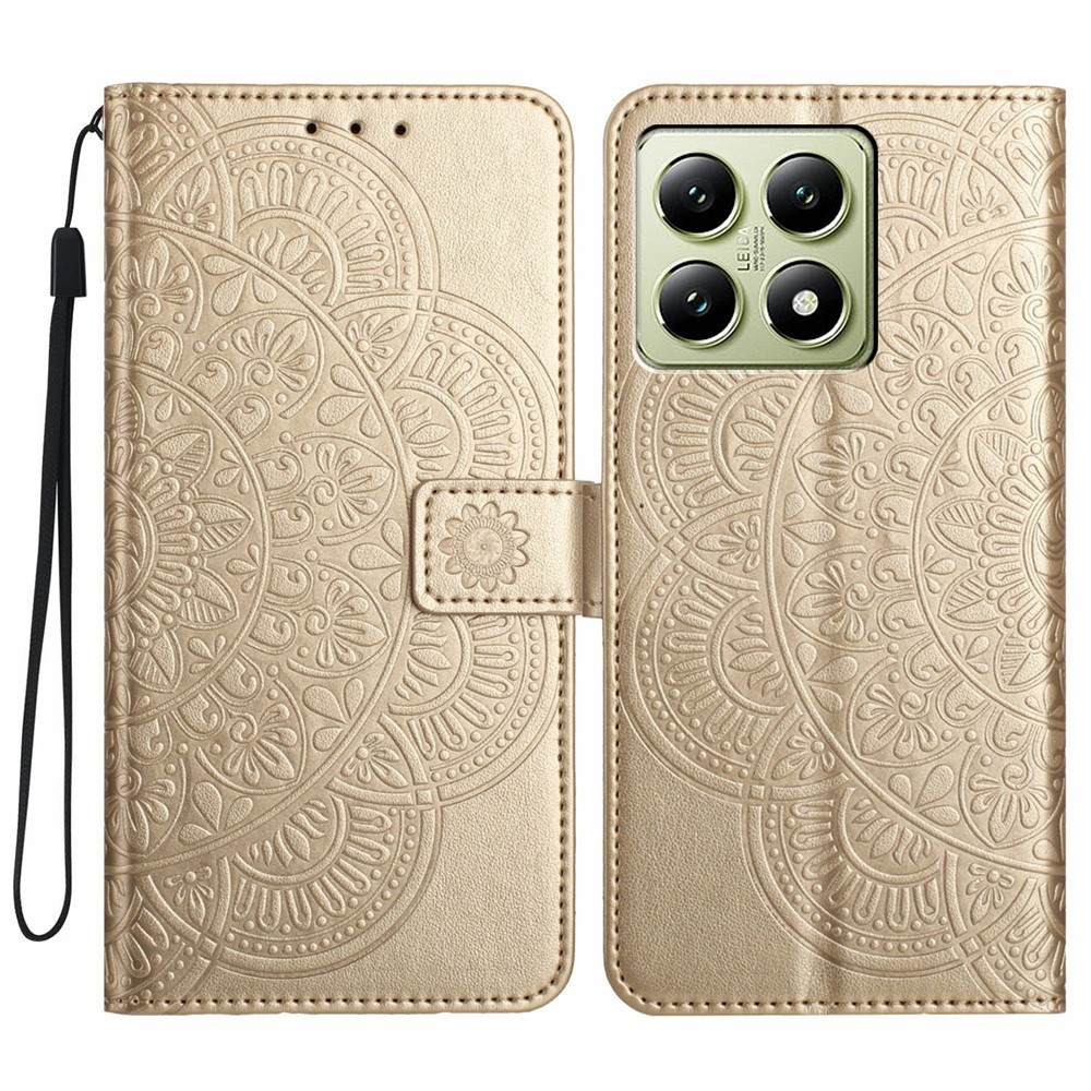 Mandala knížkové pouzdro na Xiaomi 15T Pro - zlaté