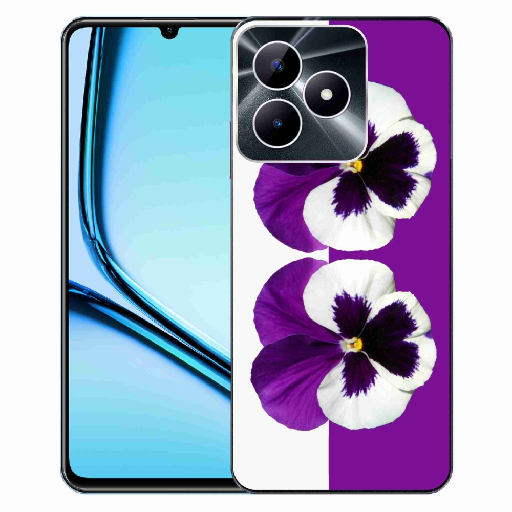 Gelový kryt mmCase na Realme Note 50 - fialovobílý květ
