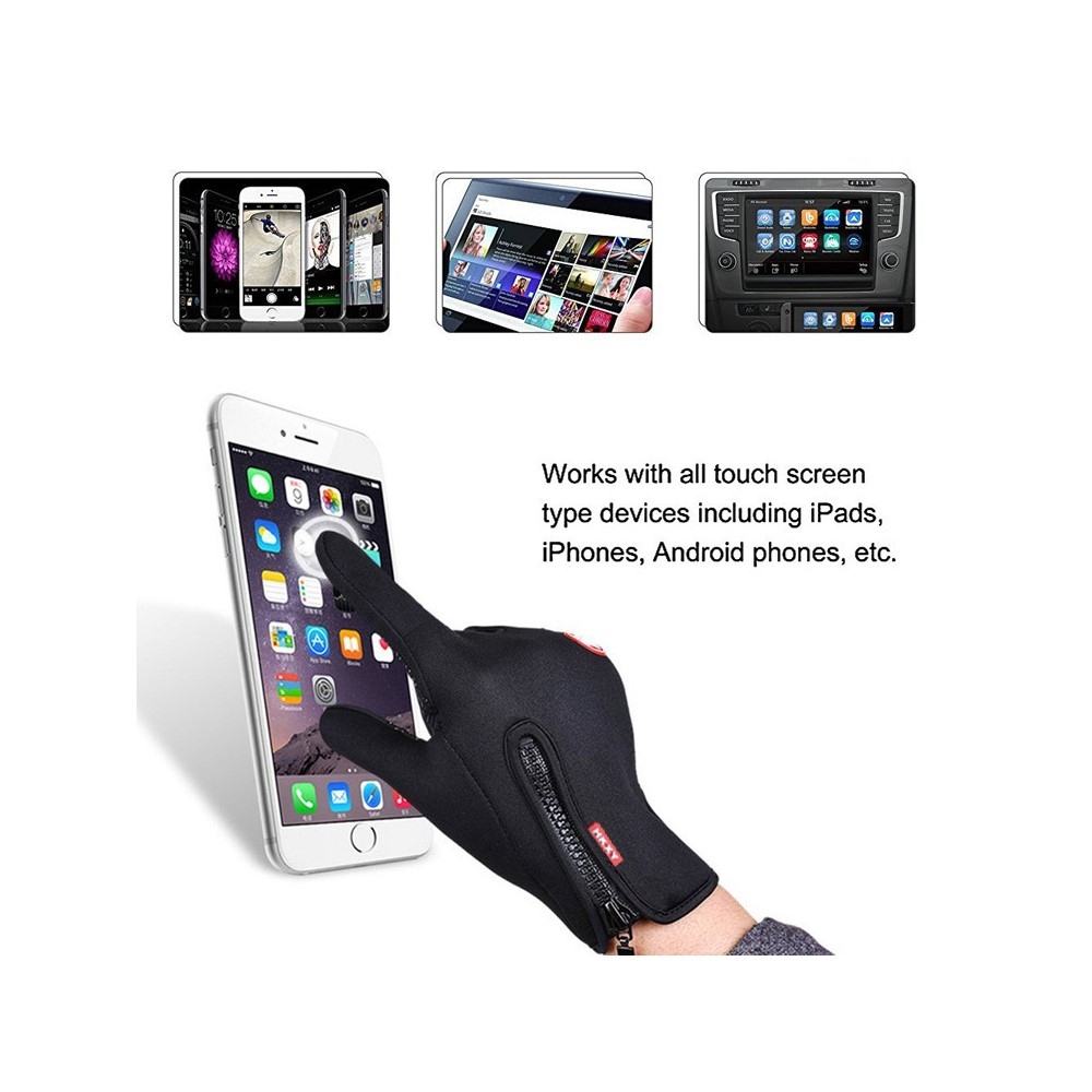 Outdoorové větruodolné dotykové rukavice v černé barvě - velikost XL