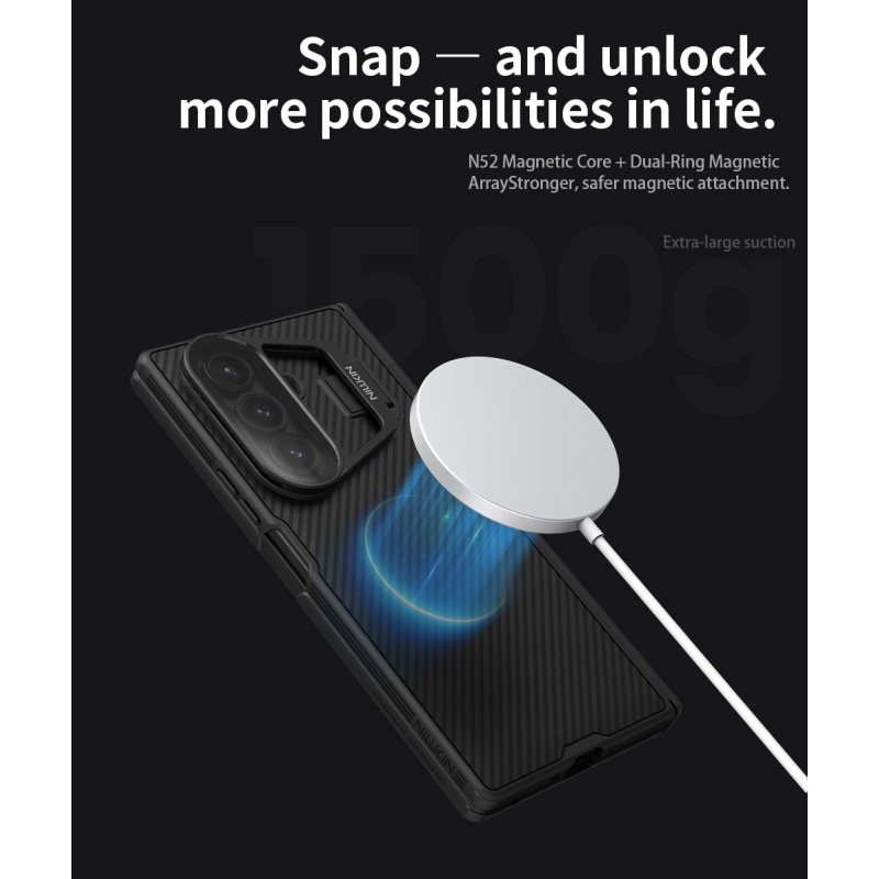 Nillkin CamShield Prop Magnetic (Transparent Lens) Zadní Kryt pro Samsung Galaxy Z Fold 7 Black