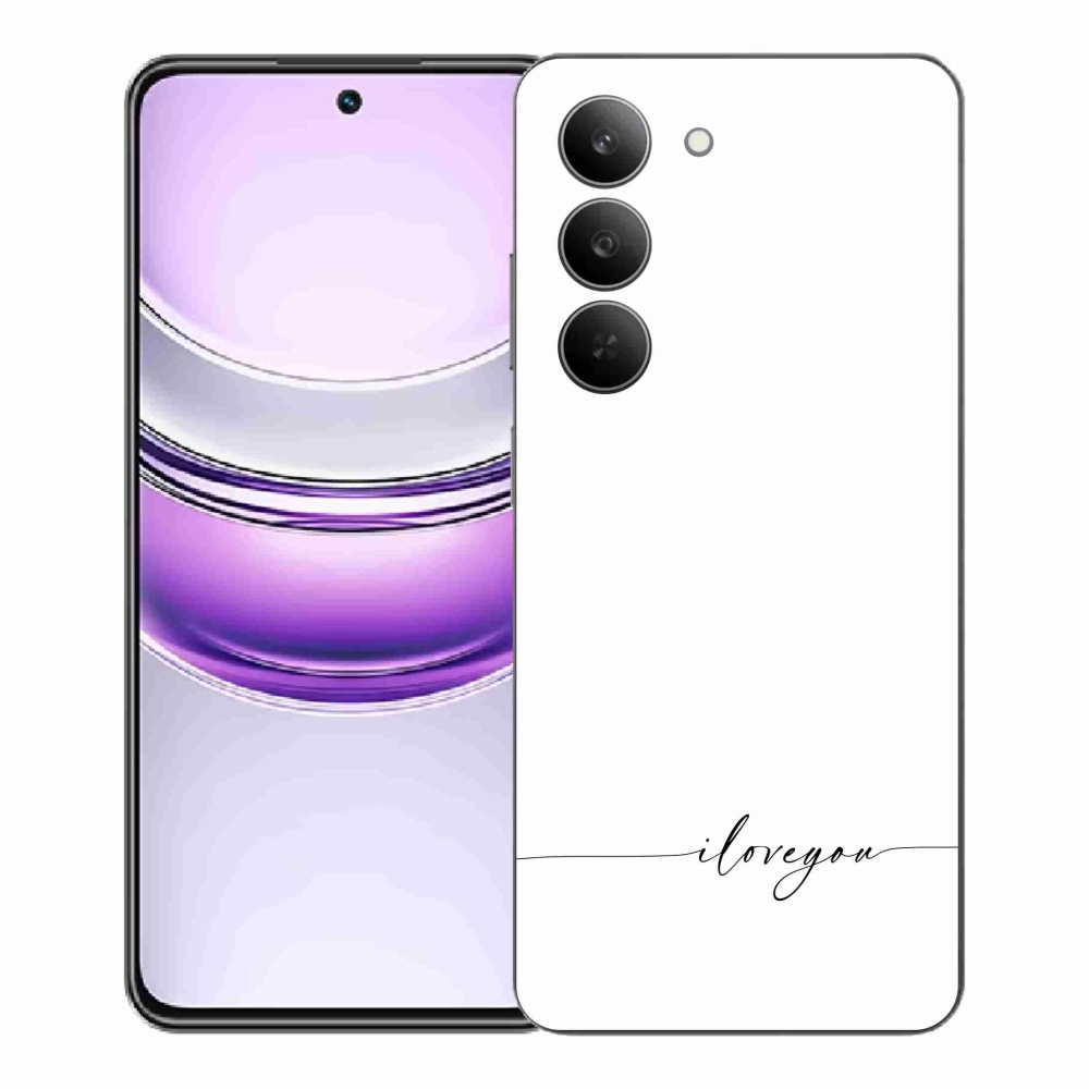 Gelový kryt mmCase na Realme 14x 5G - I love you bílé pozadí