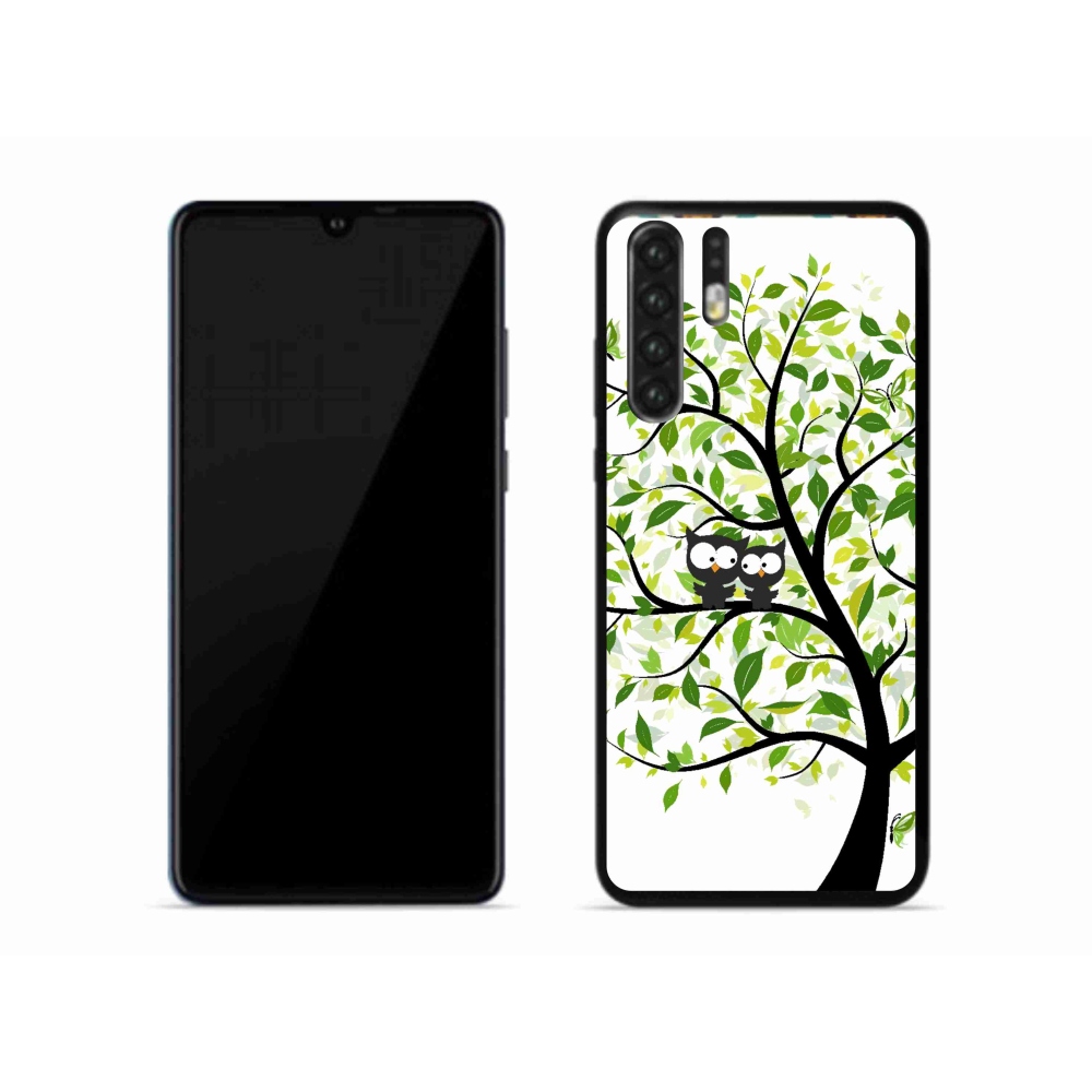 Gelový kryt mmCase na mobil Huawei P30 Pro - sovičky na stromě