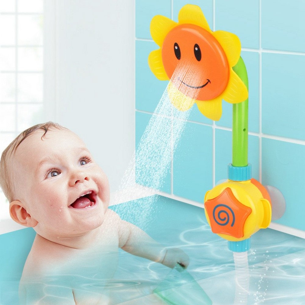 Dětská elektrická sprcha do vany s přísavkami - slunečnice