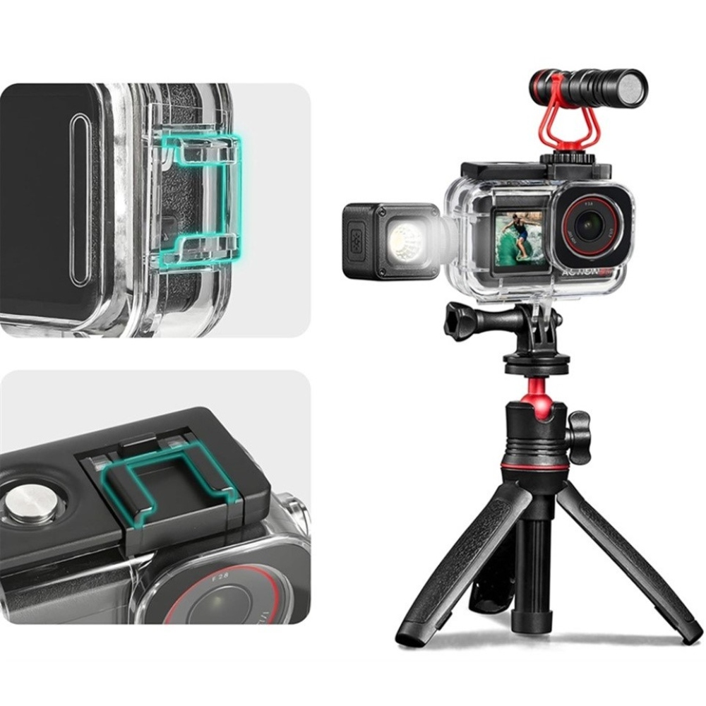 Vodotěsné pouzdro pro DJI Osmo Action 5 Pro, Action 4 a Action 3 s dvojitým držákem