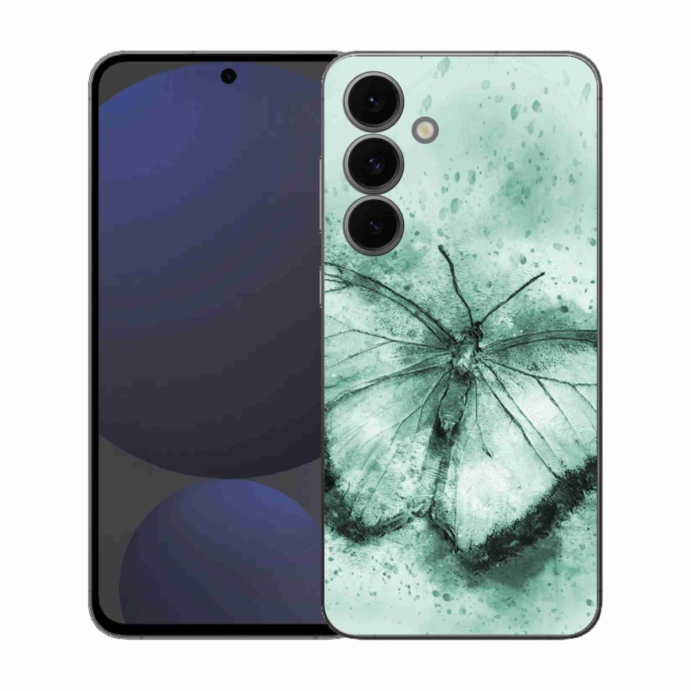 Gelový kryt mmCase na Samsung Galaxy S25 FE - zelený motýl