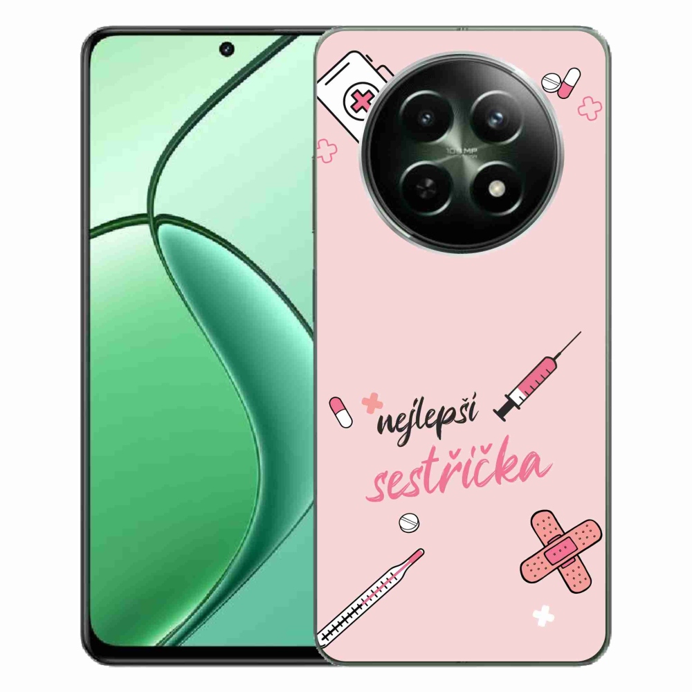 Gelový kryt mmCase na Realme 12 5G/12x 5G - nejlepší sestřička růžové pozadí