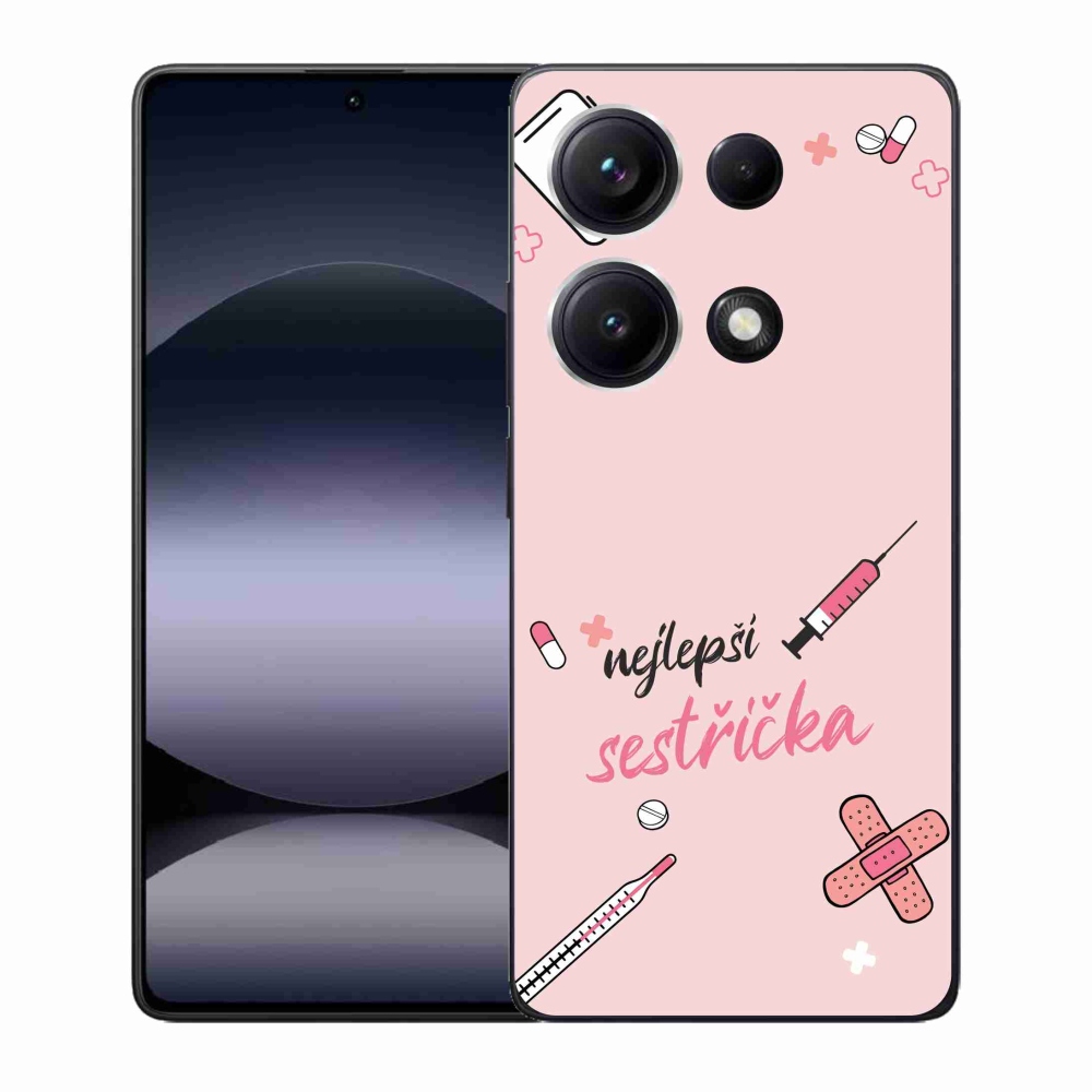 Gelový kryt mmCase na Xiaomi Redmi Note 14S - nejlepší sestřička růžové pozadí