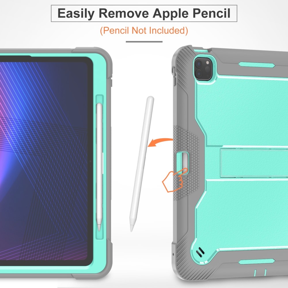 Kick odolný hybridní obal na iPad Pro 13 (2024) - šedý/mentolový