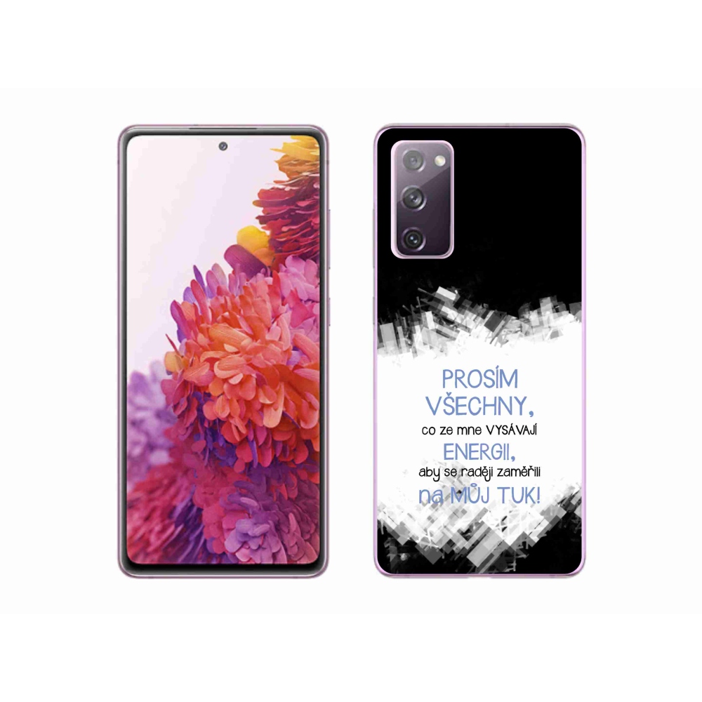 Gelový kryt mmCase na Samsung Galaxy S20 FE - vtipný text 1 modrý