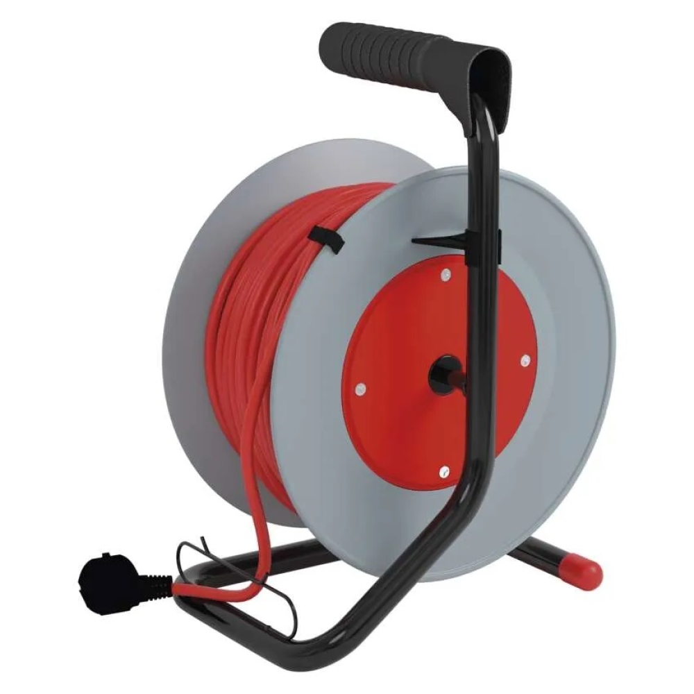 Prodlužovací kabel na bubnu 15 m / 4 zásuvky / červený / PVC / 230 V / 1 mm2