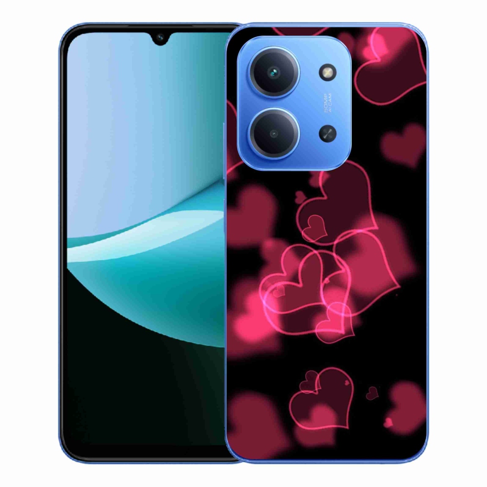Gelový kryt mmCase na Xiaomi Redmi 15C 4G/5G (173mm) - červená srdíčka