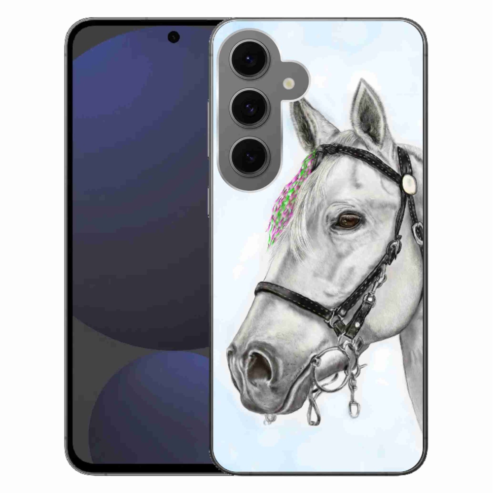 Gelový kryt mmCase na Samsung Galaxy S24 FE - bílý kůň 1