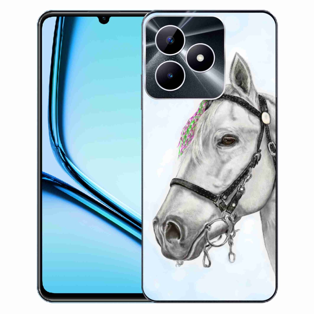 Gelový kryt mmCase na Realme Note 50 - bílý kůň 1