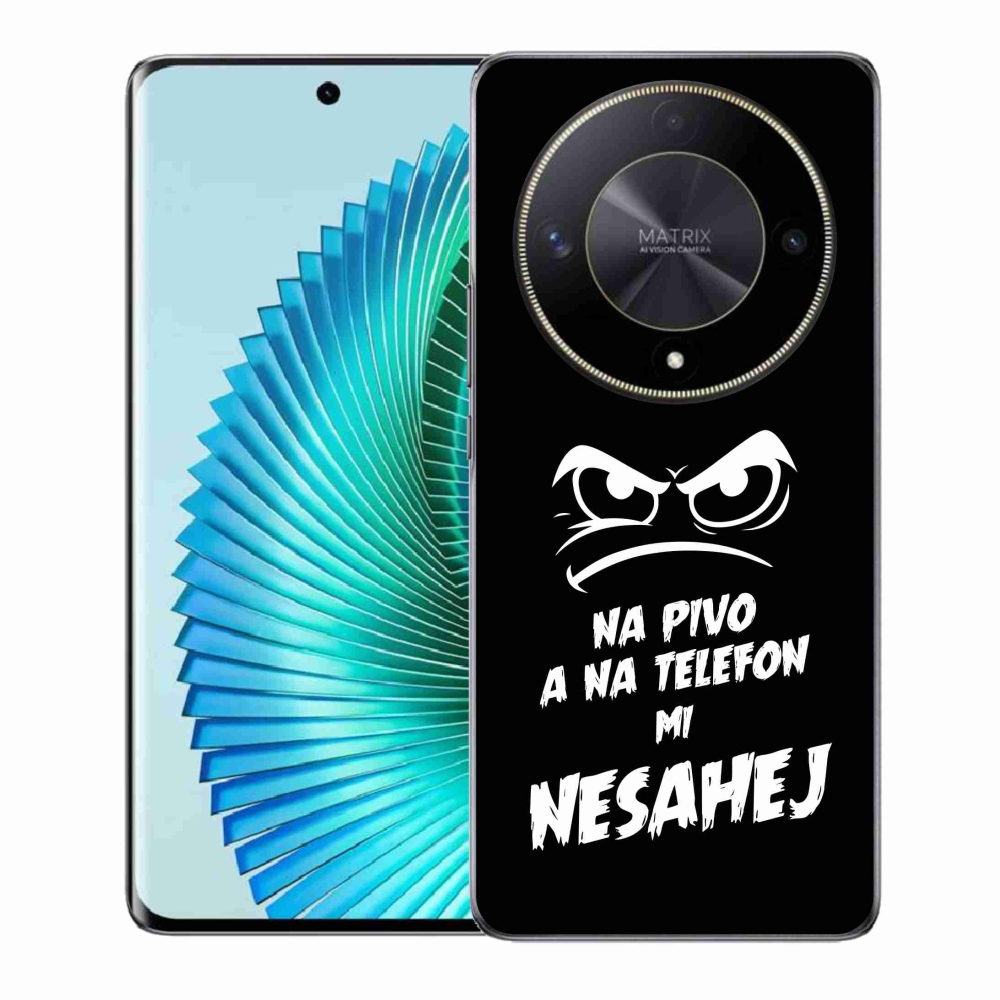 Gelový kryt mmCase na Honor Magic 6 Lite 5G - pivní motiv 2 černé pozadí
