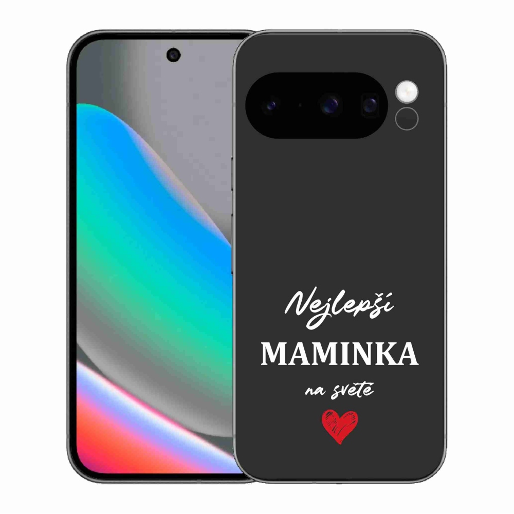 Gelový kryt mmCase na Google Pixel 10 Pro - nejlepší maminka 1 černé pozadí