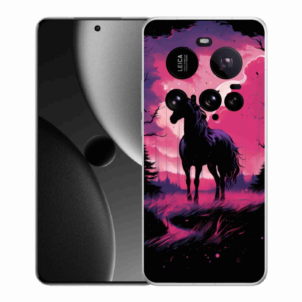 Gelový kryt mmCase na Xiaomi 15 Ultra - černý kreslený kůň 1