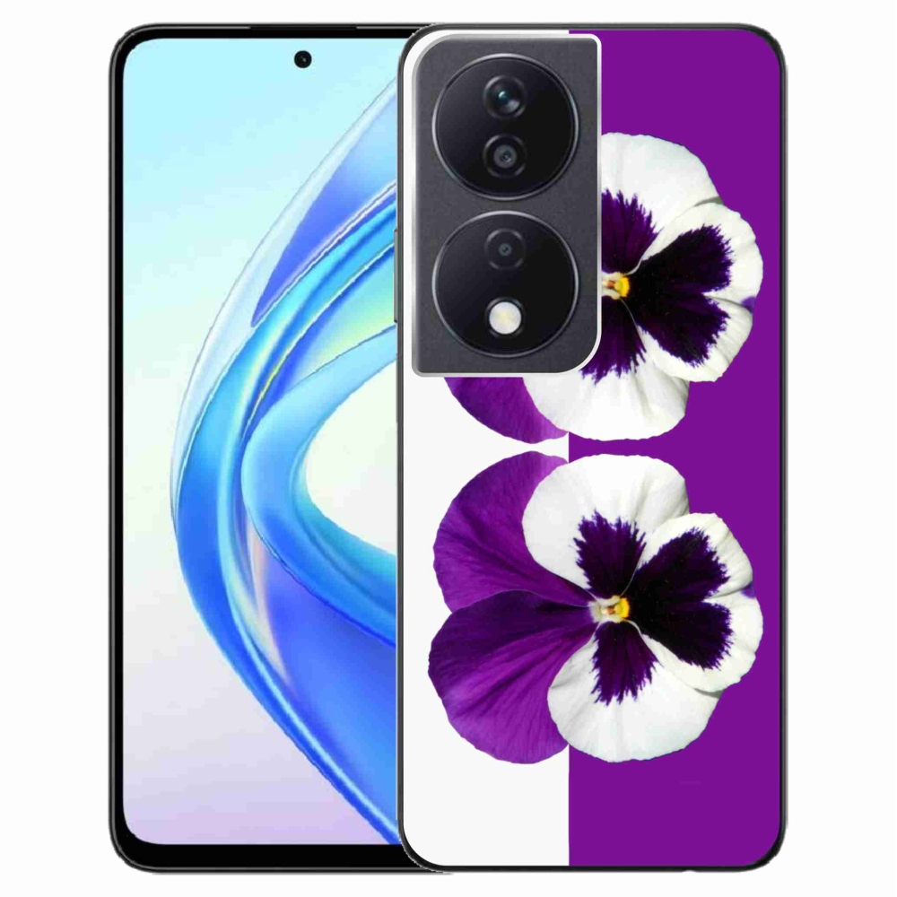 Gelový kryt mmCase na Honor X7b/Honor 90 Smart - fialovobílý květ