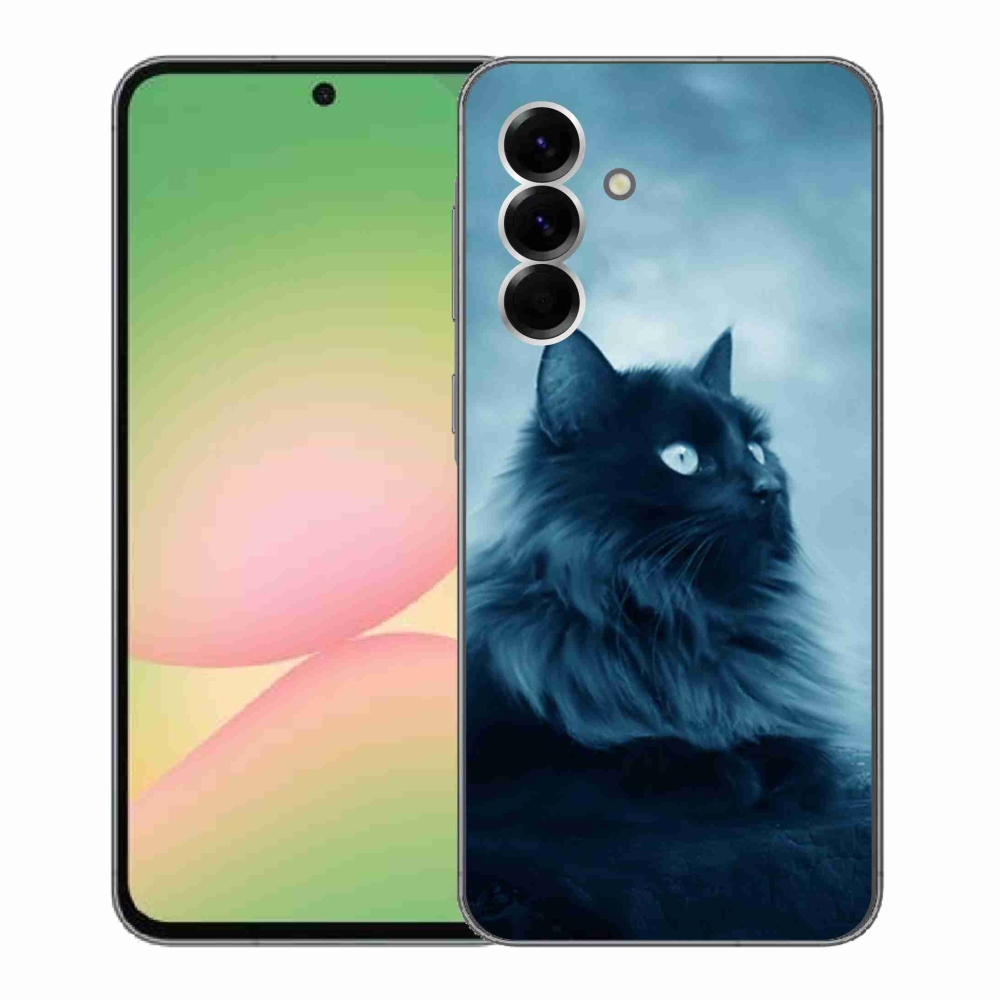 Gelový kryt mmCase na Samsung Galaxy A56 5G - černá kočka 1