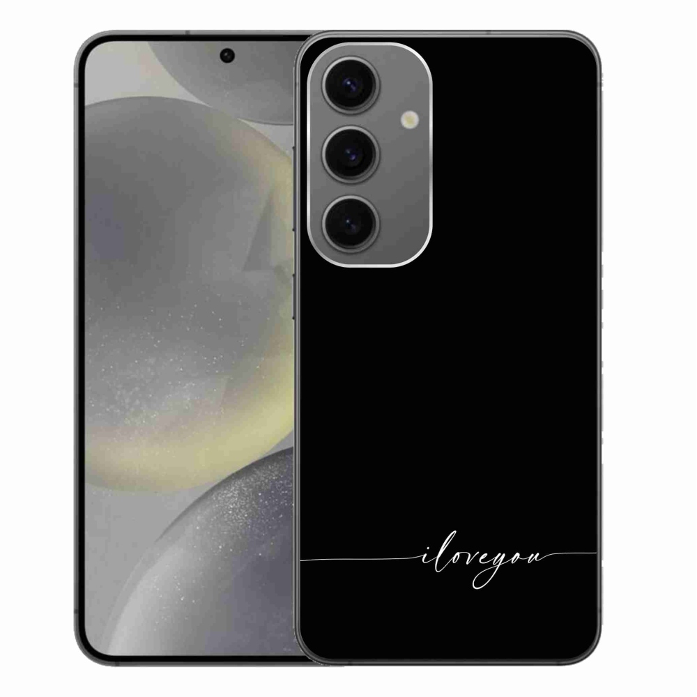 Gelový kryt mmCase na Samsung Galaxy S24+ - I love you černé pozadí