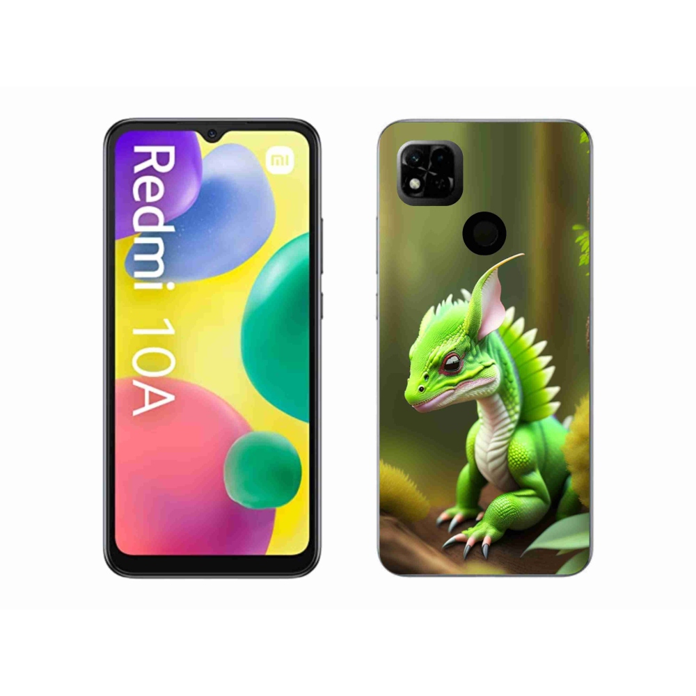 Gelový kryt mmCase na Xiaomi Redmi 10A - zelený dráček